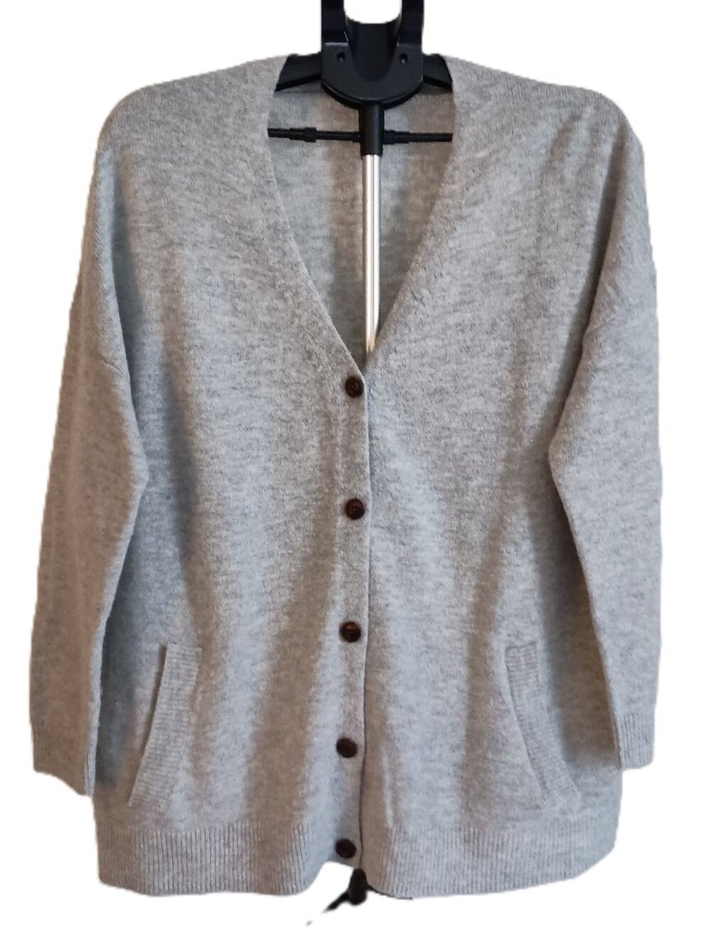 H&M Gray Grandpa Cardigan Women’s L Eclectic Cozy Button Front VGUC